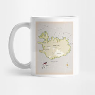 Vintage map of Iceland Mug